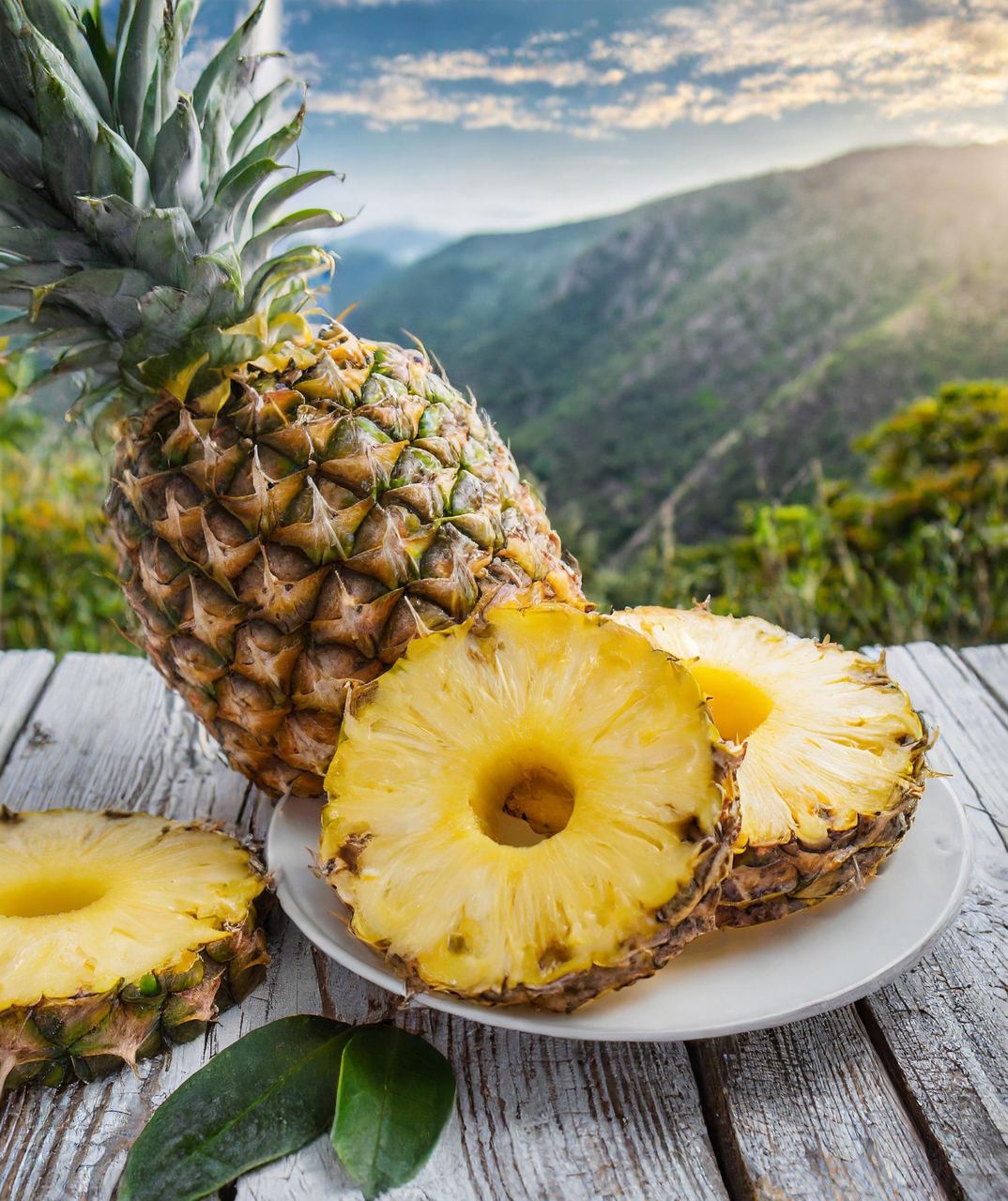 Pineapple field under the sun, showcasing the origin of the fruit